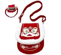Embroidered Bag Ladies Traditional Red Plush Handbag