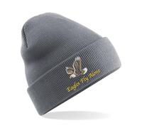 Embroidered Beanie Hat with Unique Eagle Design, Eagles Fly Alone (UK, Alpha, One Size, Grey)