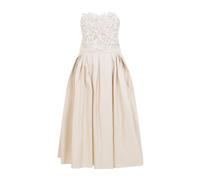 Embroidered Beige Polyester Mini Dress, female, Elisabetta Franchi, Party Dresses, Beige, XS, Dresses XS