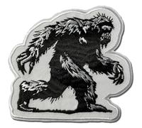 Embroidered Big Foot Sasquatch Black White Iron on Patch