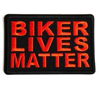 Embroidered Biker Lives Matter Orange on Black Iron on Patch