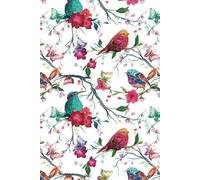 Embroidered Birds and flowers Notes Notebook 6x9 100 Lined Pages Notepad Diary Journal: Perfect Gift For Women, Girls, Men, and Kids