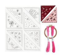 Embroidered Bookmark | Embroidery with Seasonal Motifs, Bookmark Craft Sets - for Felt and Crafts as well as Watercolour Painting as Page Marker while Reading and Crochet for