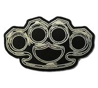 Embroidered Brass Knuckles Iron on Patch