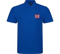 Embroidered British Force Veterans Left Chest Polo Shirt United Kingdom Flag Patriotic Remembrance Day Unisex Gift Tee Top (Royal, XXL, xx_l)