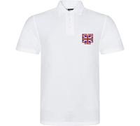 Embroidered British Force Veterans Left Chest Polo Shirt United Kingdom Flag Patriotic Remembrance Day Unisex Gift Tee Top (White, 4XL, 4X_l)
