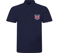 Embroidered British Forces Veteran UK Flag Logo Left Chest Polo Shirt Remembrance Day Royal Armed Forces Unisex Gift Polo Top (Navy, XXL, xx_l)