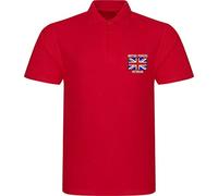 Embroidered British Forces Veteran UK Flag Logo Left Chest Polo Shirt Remembrance Day Royal Armed Forces Unisex Gift Polo Top (Red, XL, x_l)