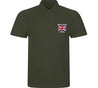 Embroidered British Forces Veteran UK Flag Logo Left Chest Polo Shirt Remembrance Day Royal Armed Forces Unisex Gift Polo Top (Military Green, 3XL, 3X_l)