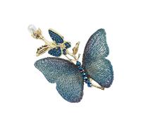 Embroidered Butterfly Brooch Pin Chinese Styles Breastpin Suit Dress Clothes Decoration for Business Meetings Pearls Embellished Butterfly Brooch
