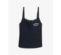 Embroidered Button Tank Top for Women Superdry Athletic Essentials Bleu XS