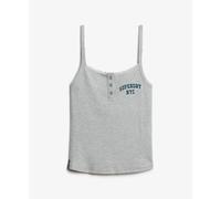 Embroidered Button Tank Top for Women Superdry Athletic Essentials Gris S