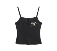 Superdry Athletic Embroider Button Sleeveless T-shirt Black L Woman