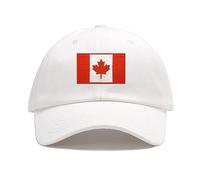 Embroidered Canada Flag Patch Baseball Cap Canada Hats for Men Women Canadians Dad Hat Gifts, White, One Size