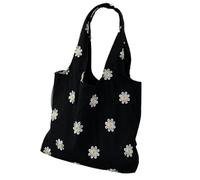Embroidered Canvas Bag Lace Leisure Travel Bag Literary Large Capacity Versatile Shoulder Bag(Color-05)