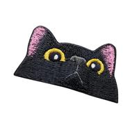 Embroidered Cat Patch, Iron-On Applique, Fabric Patch with Sturdy Stitching, Clothing Accessory, Patches with Easy Application Design, Apparel Decoration for Jacket Backpack and Pants