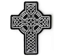 Embroidered Celtic Design Cross Iron on Patch