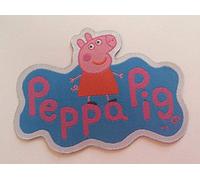 Embroidered Centre Patch-Toppa Microricamata in HD/Jacquard (high definition) Peppa Pig Iron-on Micro Thread, Size: H.cm 5.5 x L. 7.5 cm - Made in Italy