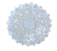 Embroidered Coaster 2pcs Embroidery Lace Coasters, Insulated Bowl Mats, Bedside Table Mats, Tablecloths, Circular Hollowed Out Placemats(White-06,25CM)