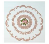 Embroidered Coaster 4pcs Embroidered Dinning Table Cloth Elegant Round Lace Tablecloth Coffee Coasters Party Wedding Decoration(Deep pink)