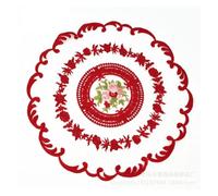 Embroidered Coaster 4pcs Embroidered Dinning Table Cloth Elegant Round Lace Tablecloth Coffee Coasters Party Wedding Decoration(Wine)