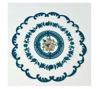 Embroidered Coaster 4pcs Embroidered Dinning Table Cloth Elegant Round Lace Tablecloth Coffee Coasters Party Wedding Decoration(Green)