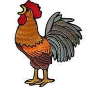 Embroidered Cockerel Iron On Patch Sew On Badge Rooster Cock Chicken Embroidery