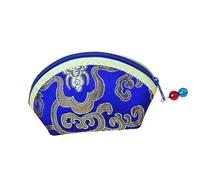 Embroidered Coin Pouch - Chinese Style Zipper Wallet, Floral Silk Change Purse | Vintage Women’s Clutch Bag, Elegant Embroidery Coin Holder, Compact Travel Pouch for Cash, Keys, Jewelry