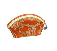 Embroidered Coin Pouch - Floral Chinese Style Coin Purse with Zipper | Vintage Silk Wallet Clutch for Women, Elegant Embroidery Design, Pocket-Sized Organizer for Change, Travel,