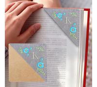 Embroidered Corner Bookmark Handmade Felt Triangle Page Marker Hand Stitched Floral Letter Embroidery Bookmarks for Book Lovers Gift