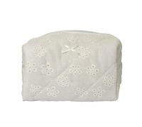 Embroidered Cosmetic Bag, Cosmetic Organiser Bag - Stylish Cosmetic Bag for On the Go Portable Toilet Organiser, lace bow, see description, See description