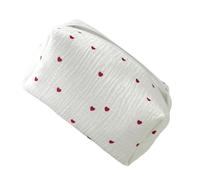 Embroidered Cosmetic Bag | Toiletries Storage Bag | Multifunctional Cosmetic Organizer with Generous Capacity for Travel, Red love, see description, See description