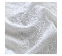 Embroidered Cotton Fabric 125cm Wide 0.5meter Soft and Thin White Embroidery Pure Cotton Cloth Fabric Material Craft Fabric Material (Size : 2meter Price)