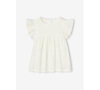 Embroidered Cotton Gauze Blouse for Girls white