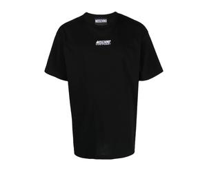 Embroidered Cotton T-shirt with Logo Detail - male - Moschino - T-Shirts - Black - M - Tops M