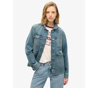 Embroidered denim jacket for women Superdry Chore Bleu M