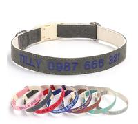 Embroidered Dog Collar Personalized with Name & Phone - Pet Collar for Small & Large Dogs - 8Thread Color Choices (XS-XL)(H,XL)