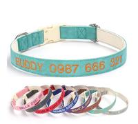 Embroidered Dog Collar Personalized with Name & Phone - Pet Collar for Small & Large Dogs - 8Thread Color Choices (XS-XL)(A,S)