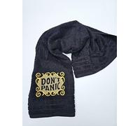 Embroidered Don't Panic black color hand Towel, Towel Day, 25th May, Luxury Towels, Hitchhikers Towel