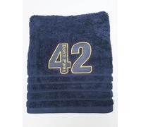 Embroidered Don't Panic Dark Blue/Gold hand Towel, Towel Day, 25th May, Luxury Towels, Hitchhiker's Towel