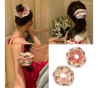 Embroidered Elastic Hair Bands For Women Double Duty Headbands And Sweet Hair Accessories Large Scrunchies