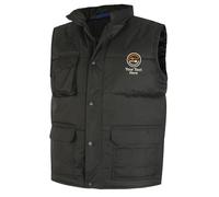 Embroidered Electrician Logo Body Warmer - Personalised Workwear Uniform with Text, Unisex Gilet Vest Black