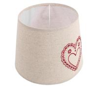 Embroidered Fabric Linen Lamp Shade for Table Lamps E27 E14 Red Heart | Hand-stitched Edges with Bell Silhouette, Stable Fit Design, Cottage Décor Style, for Nightstand Lighting