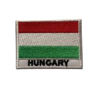 Embroidered Flag with Name Patch Iron On/Sew On Badge National Symbol Military Patch for Clothing Backpacks Caps Hungary