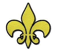 Embroidered Fleur De Lis Yellow Iron on Patch