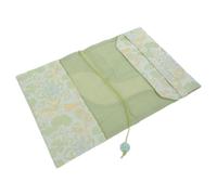 Embroidered Floral Cloth Book Sleeve Adjustable Elastic Cover for Notebooks | Washable and Reusable Design, Artistic Flower Embroidery, Suitable for Travel and Desk Use