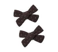 Embroidered Flower Bowtie Hair Clip Set of 2 for Student Kids Cotton Fabric Secure Grip Comfortable Wear Side Barrettes Girl Barrettes