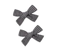 Embroidered Flower Bowtie Hair Clip Set of 2 for Student Kids Cotton Fabric Secure Grip Comfortable Wear Side Barrettes Bowknot Hair Clip for Kids Girl