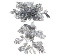 Embroidered Flower Fabric Patches 1 Pair Sequin Flower Embroidered Lace Patch DIY Sewing Cloth Applique Collar Patches Dress Decoration(Color 13)