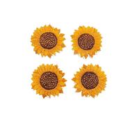 Embroidered Flower Fabric Patches 12pcs Cute Embroideried Iron on Patches Daisy Sunflower Bee Butterfly Animal Patch Applique Repair for Jeans Hats Bags Clothing(5pcs 4.5cm Sunflower)